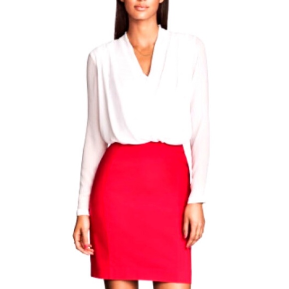 H&M Dresses & Skirts - H&M Bright Red Short Mini Pencil Skirt Sz 4